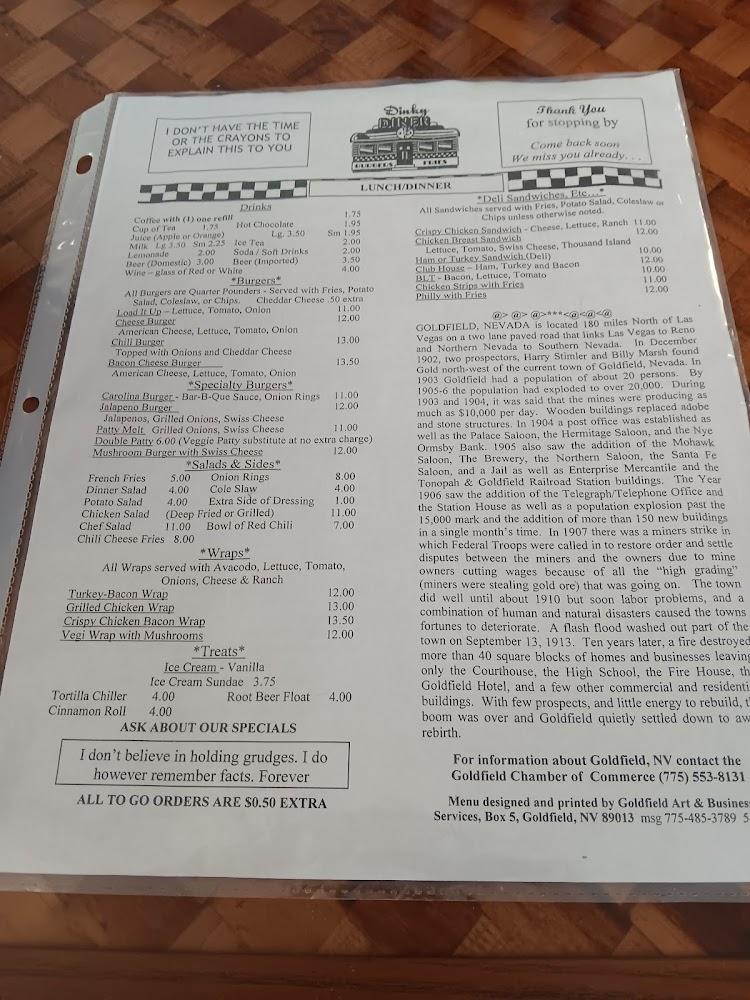 Dinky Diner Menu image 4